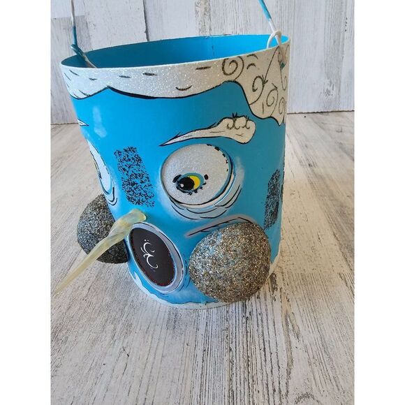 Unique snowman scary Xmas basket decor glitter home decor - Picture 2 of 8